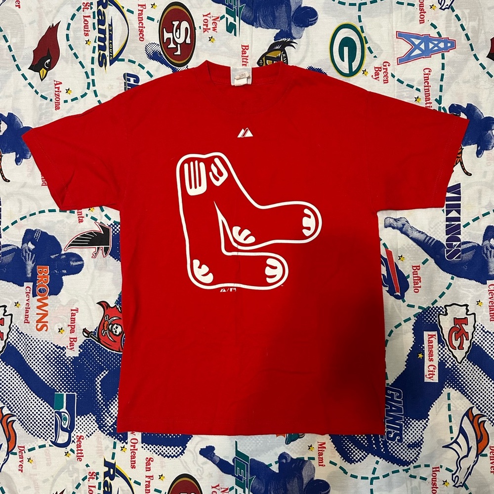 Vintage Majestic MLB Boston Red Sox Plain Heavy T Shirt